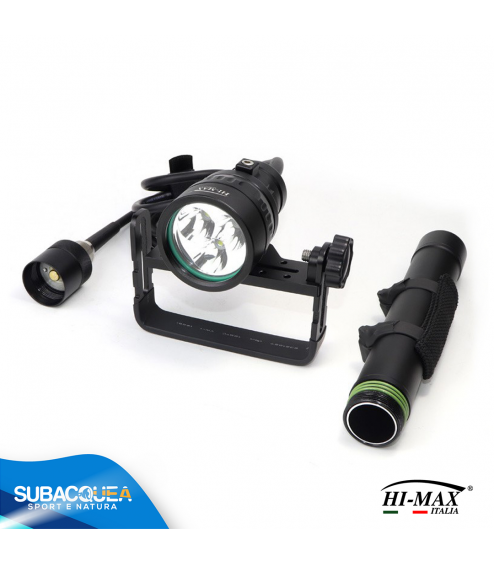 Torcia Subacquea Speleo Hi-MAX, Modello H01, 3 LED XM-L2 U2, 3500 Lm
