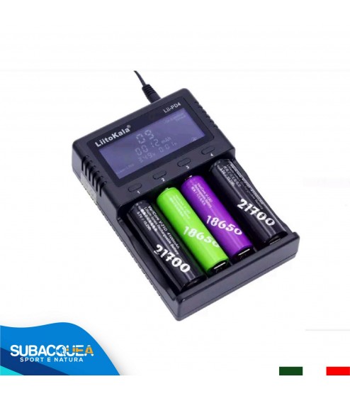 Caricabatteria LiitoKala 18650 3.7V 26650 Batteria Universale LCD AA AAA Ricaricabile