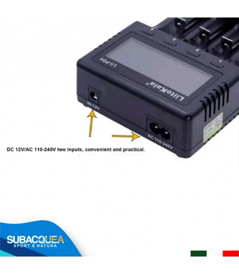 Caricabatteria LiitoKala 18650 3.7V 26650 Batteria Universale LCD AA AAA Ricaricabile