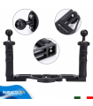 Staffa in Alluminio con Supporto Regolabile per Fotocamere Compatte e Videocamere Subacquee con Doppia Impugnatura