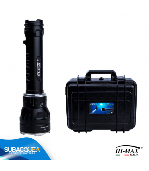 Torcia Subacquea Primaria Hi-MAX, Modello X7, 3 LED XM-L2 U2, 3000 Lm