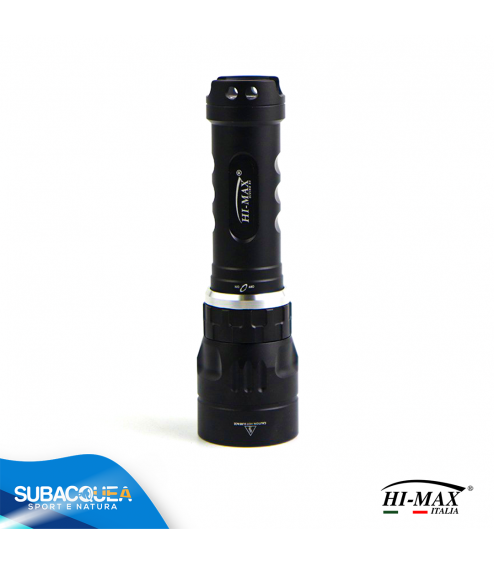 Torcia Subacquea di Backup Hi-MAX, Modello X5, LED XM-L2 U2,1000 Lm