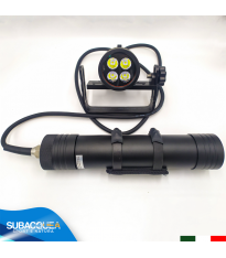 Torcia Subacquea Speleo S.S.N., Modello H02, 4 LED XHP35, 4500 Lm
