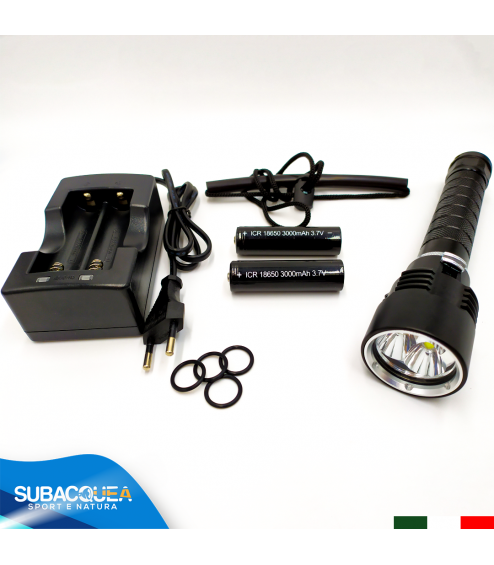 Torcia Subacquea Primaria, Modello L3 Small, 3 LED XM-L2 U2, 1500 Lm