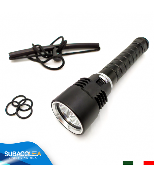 Torcia Subacquea Primaria, Modello L3 Small, 3 LED XM-L2 U2, 1500 Lm