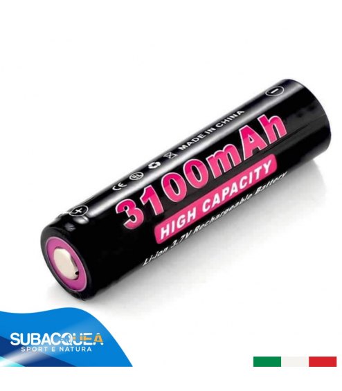 Batteria Soshine 18650 3100 mAh 3.7 V al Litio Ricaricabile