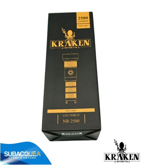 Torcia Subacquea Primaria Kraken, Modello NR-2500, 2500 Lm