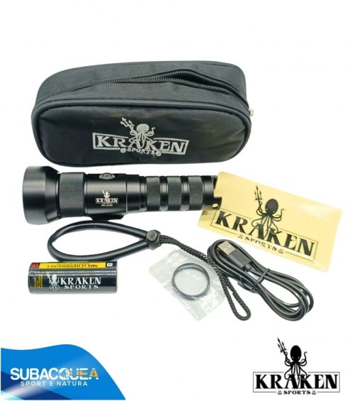 Torcia Subacquea Primaria Kraken, Modello NR-2500, 2500 Lm