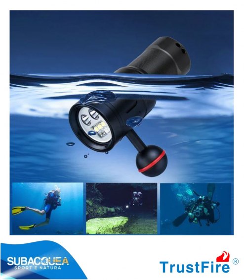 Torcia Subacquea TrustFife,Modello DF35,per Foto e Video,150°,led 5050,2350 Lm