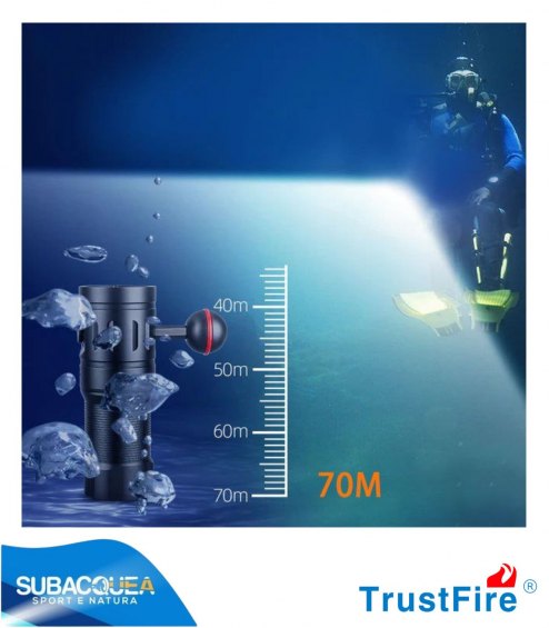 Torcia Subacquea TrustFife,Modello DF35,per Foto e Video,150°,led 5050,2350 Lm