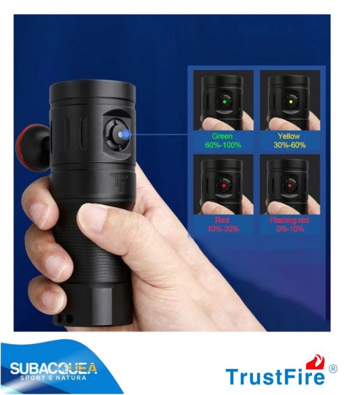 Torcia Subacquea TrustFife,Modello DF35,per Foto e Video,150°,led 5050,2350 Lm