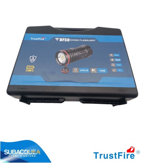 Torcia Subacquea TrustFife, Modello DF50, per Foto e Video, 150°, led 5050, 6500Lm