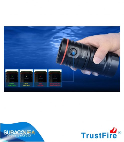 Torcia Subacquea TrustFife, Modello DF50, per Foto e Video, 150°, led 5050, 6500Lm