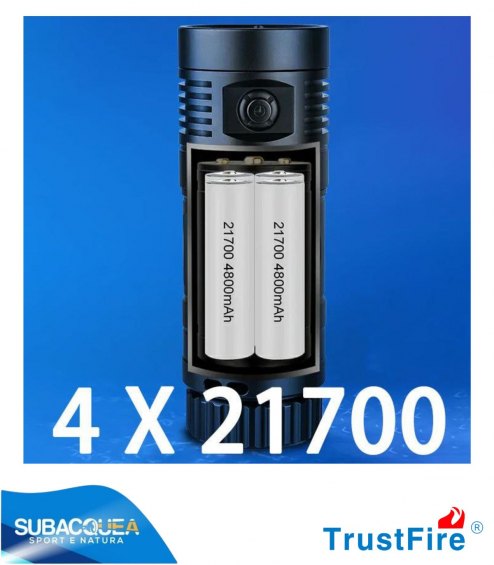 Torcia Subacquea TrustFife, Modello DF90, per Foto e Video, 150°, led 7070, 15000Lm