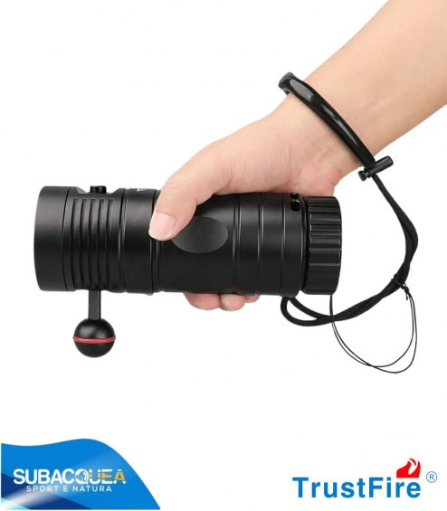 Torcia Subacquea TrustFife, Modello DF90, per Foto e Video, 150°, led 7070, 15000Lm