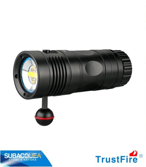 Torcia Subacquea TrustFife, Modello DF90, per Foto e Video, 150°, led 7070, 15000Lm