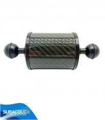Braccetto di 15 cm e Diametro 6 cm in Carbonio Galleggiante per Staffe e Supporti, con 2 Sfere da 25 mm e 108 gr. Galleggiamento
