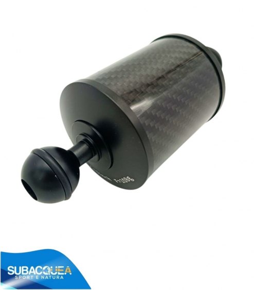 Braccetto di 15 cm e Diametro 6 cm in Carbonio Galleggiante per Staffe e Supporti, con 2 Sfere da 25 mm e 108 gr. Galleggiamento