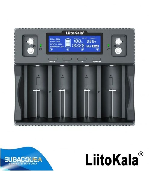 Caricabatteria LiitoKala 18650-26650-32700 3.7V a litio Batteria Universale LCD AA AAA Ricaricabile