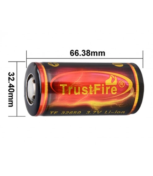 Batteria 32650 Trustfire 6000 mAh 3.7 V al Litio Ricaricabile LI-ION Litium con PCB di Protezione